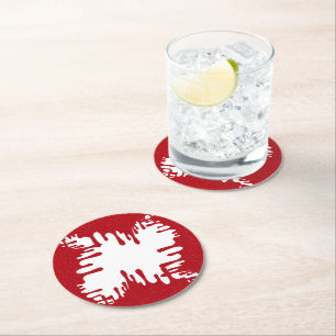 Tomato Red Abstract Heart Coaster – Customisable