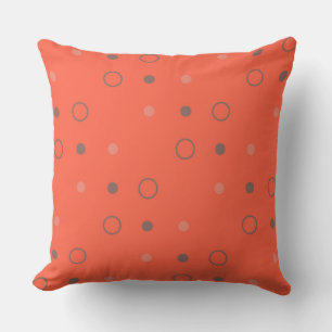 tomato red and brown dots cushion