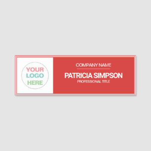 Tomato Red and White Logo Elevated Brand Name Tag