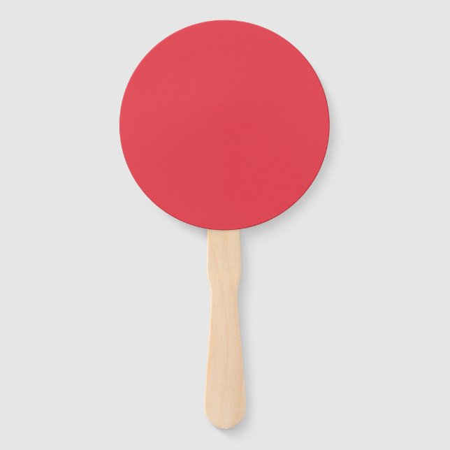 Tomato Red Custom Round Hand Fan Set (Front)