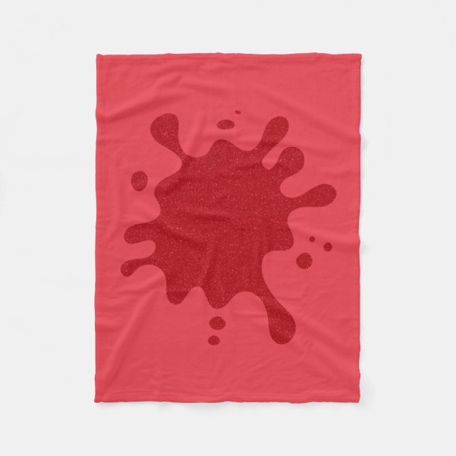 Tomato Red Customisable Drip Fleece Blanket (Front)