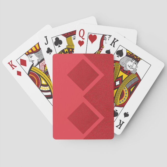 Tomato Red Diamond Duo Playing Cards – Customise (Back)