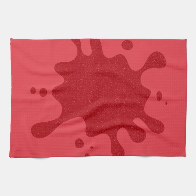 Tomato Red Drip Custom Kitchen Towel (Horizontal)