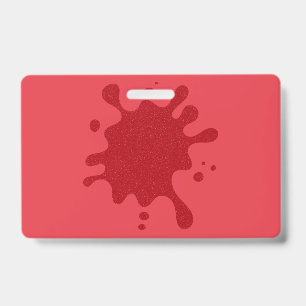 Tomato-Red Drip Custom PVC Name Badge ID Badge
