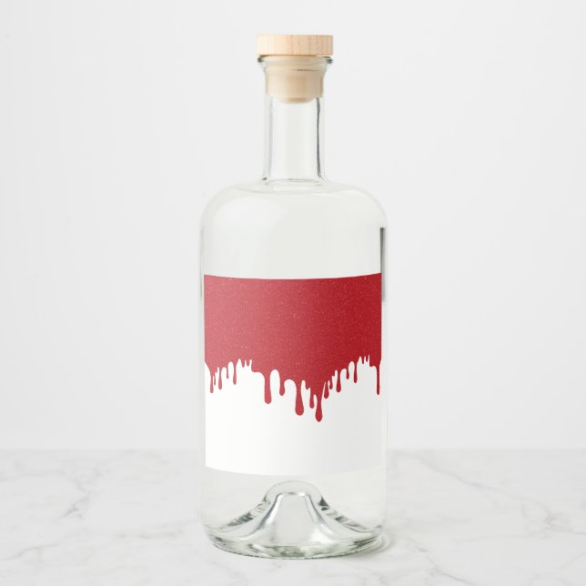 Tomato Red Drip Liquor Label – Editable Template (Front)