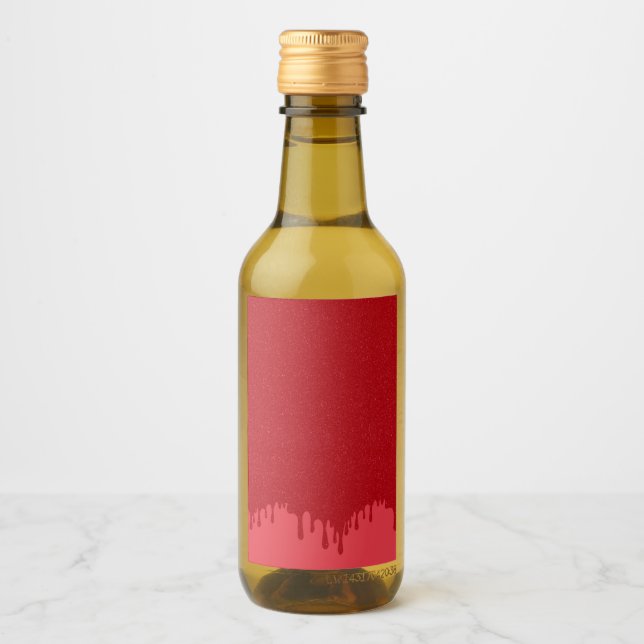 Tomato Red Drip Mini Bottle Labels – Customisable (Front)