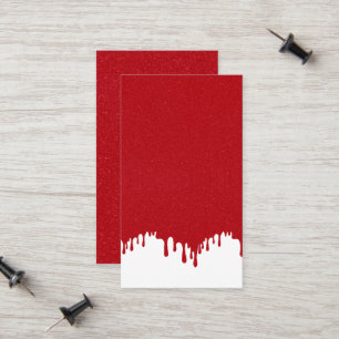 Tomato Red Drip on White Calling Card – Customise