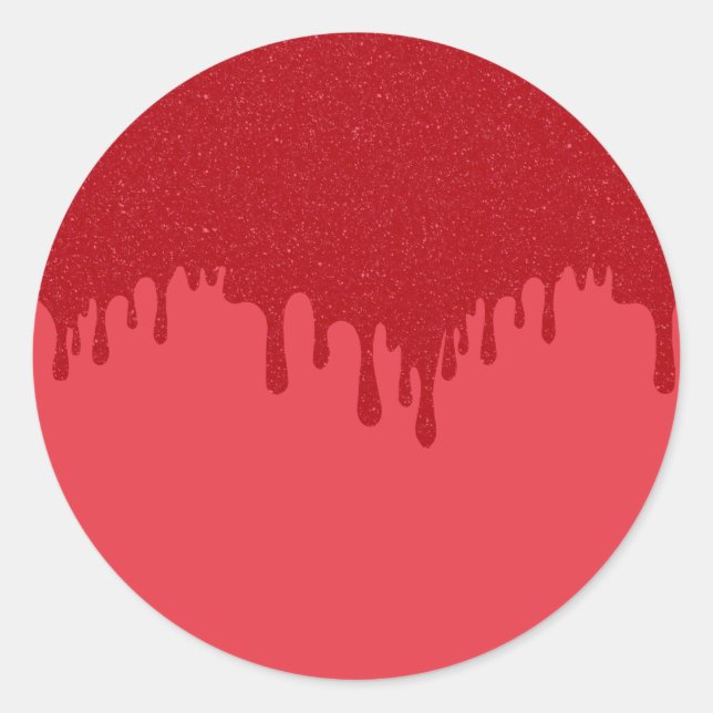 Tomato-Red Drip Round Stickers – Customisable (Front)
