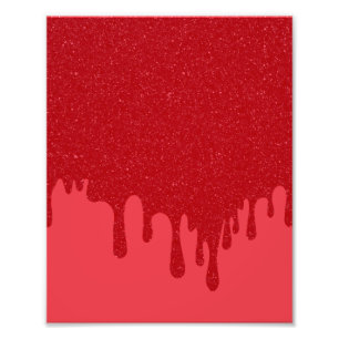 Tomato Red Drip Texture Art Print – Customisable