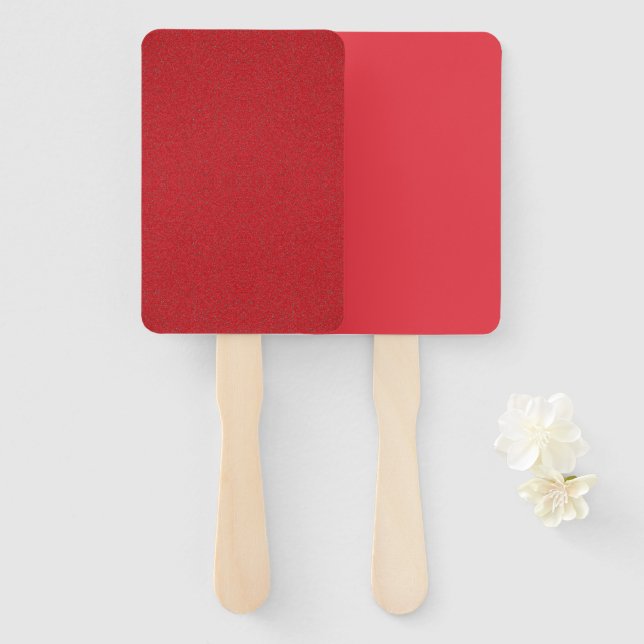 Tomato Red Duo Hand Fan Set – Textured & Solid (Front and Back)