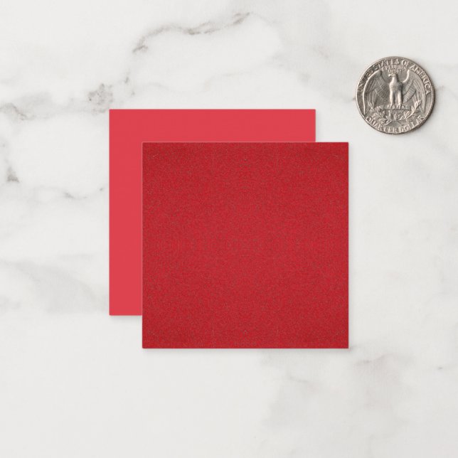 Tomato Red Duo-Tone Square Flat Note Card (Custom) (Front/Back In Situ)