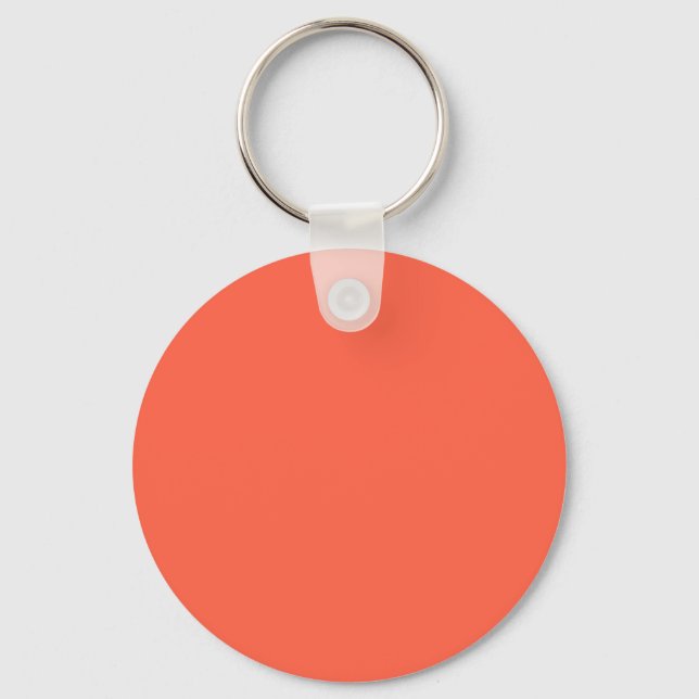 Tomato Red FF6347 Colour with Add Your Name Option Key Ring (Front)