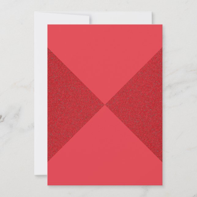 Tomato Red Geometric Split Card – Customisable (Front)