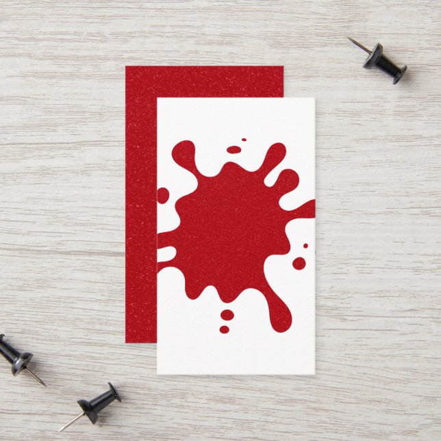Tomato Red Ink Splash Calling Card – Customisable (Front/Back In Situ)