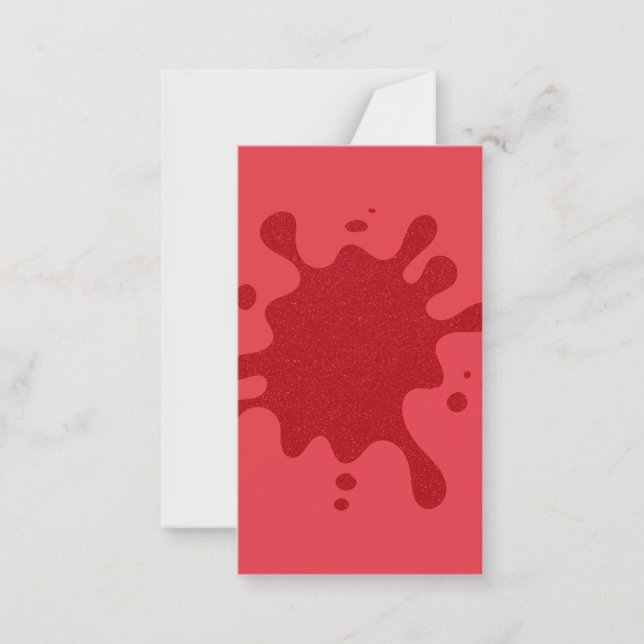 Tomato Red Ink Splash Flat Note Card – Customise (Front)