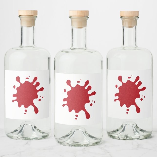 Tomato Red Ink Splash Liquor Label – Customisable (Bottles)