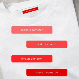 Tomato Red Kids Name Iron On Clothing Labels