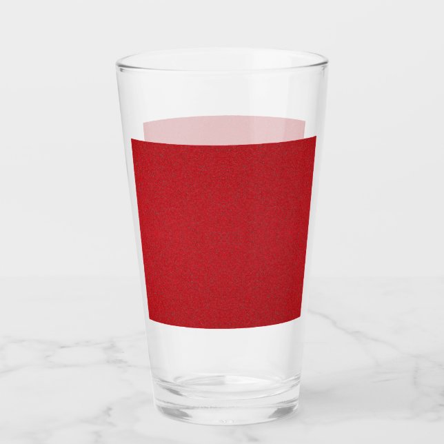 Tomato Red Noise Custom Glass Cup (Front)