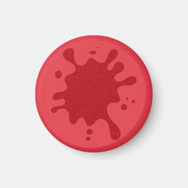 Tomato Red Noise Splatter Magnet – Customisable (Front)