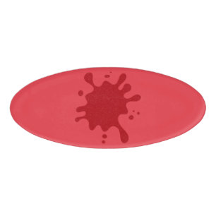 Tomato-Red Oval Magnetic Name Tag – Customisable