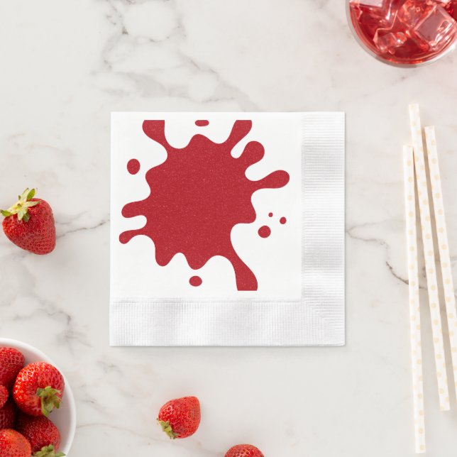 Tomato Red Paint Splash Paper Napkin – Customise (Insitu)