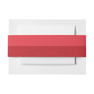 Tomato Red Reverse Texture Invitation Belly Band