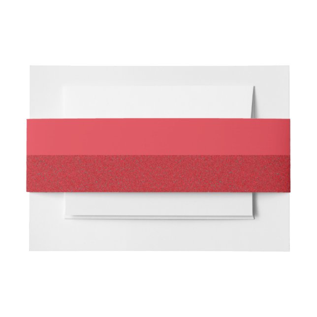 Tomato Red Reverse Texture Invitation Belly Band (Front Example)