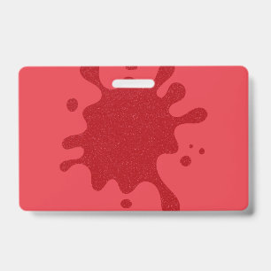 Tomato-Red Splash Custom Name Badge ID Badge