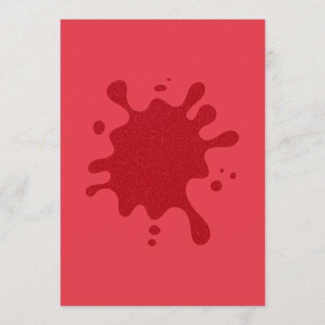 Tomato Red Splash Flat Menu Card – Customisable (Front)