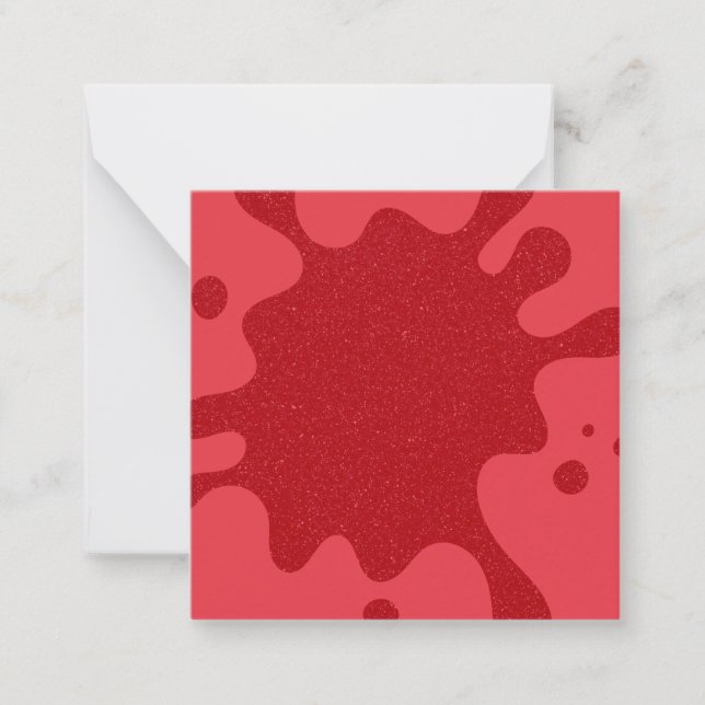 Tomato Red Splash Mini Note Card – Customisable (Front)