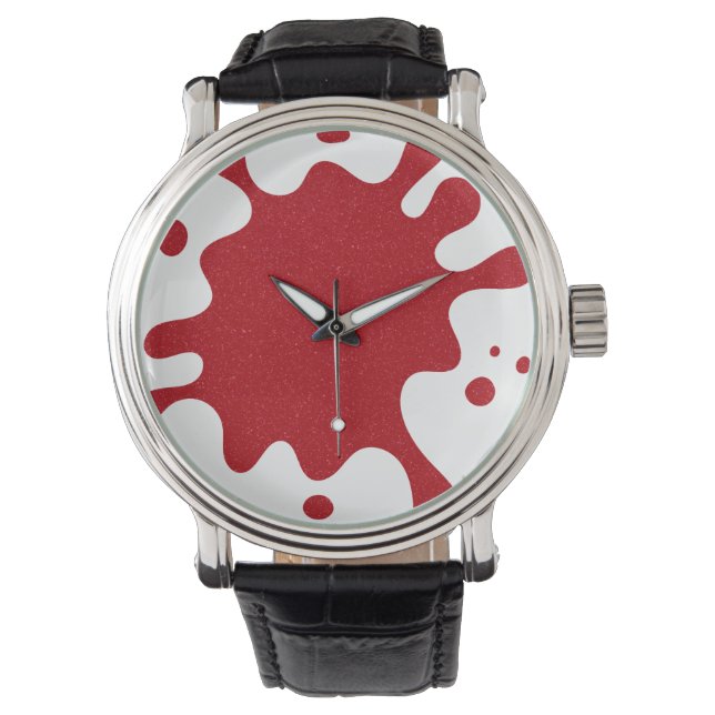 Tomato Red Splash on White Custom Watch (Front)