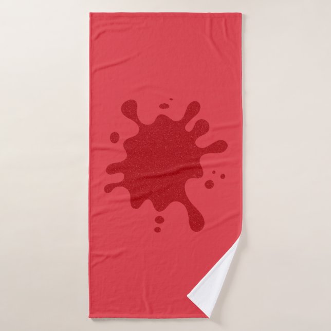 Tomato-Red Splash XL Bath Towel – Customisable (Bath Towel)