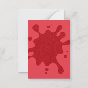 Tomato Red Splat Custom Flat Note Card