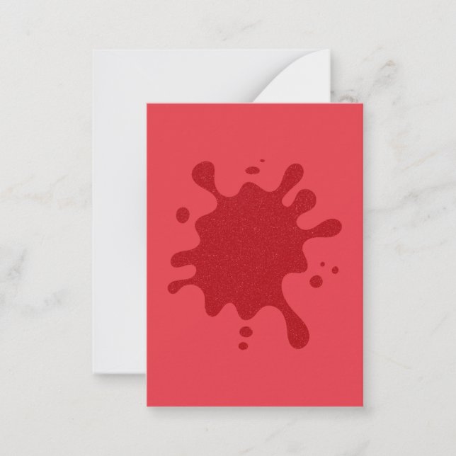 Tomato Red Splat Custom Flat Note Card (Front)