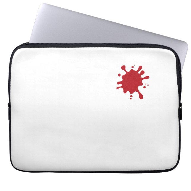 Tomato-Red Splatter 13" Neoprene Laptop Sleeve (Front)