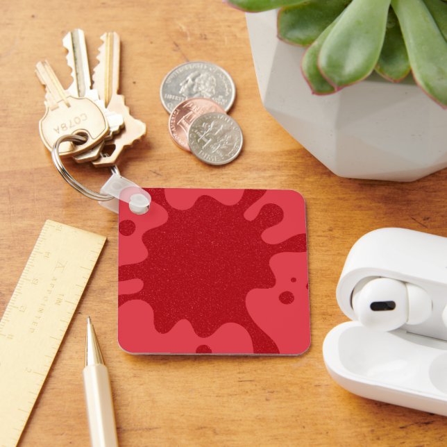 Tomato Red Splatter Keychain – Customisable (Desk)