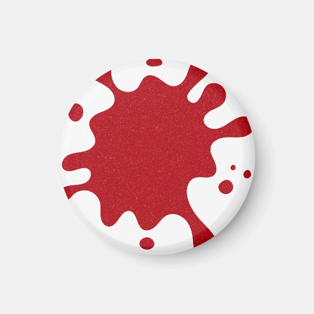 Tomato Red Splatter Magnet on White – Customisable (Front)