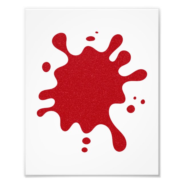 Tomato Red Splatter on White Poster – Customisable (Front)