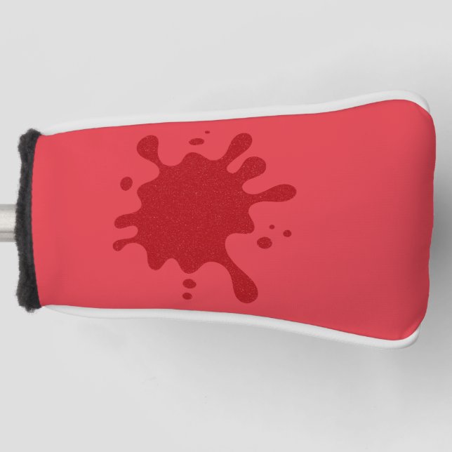 Tomato-Red Splatter Putter Head Cover – Customise (Front)