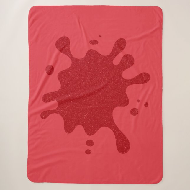 Tomato Red Splatter Sherpa Blanket – Customisable (Front)