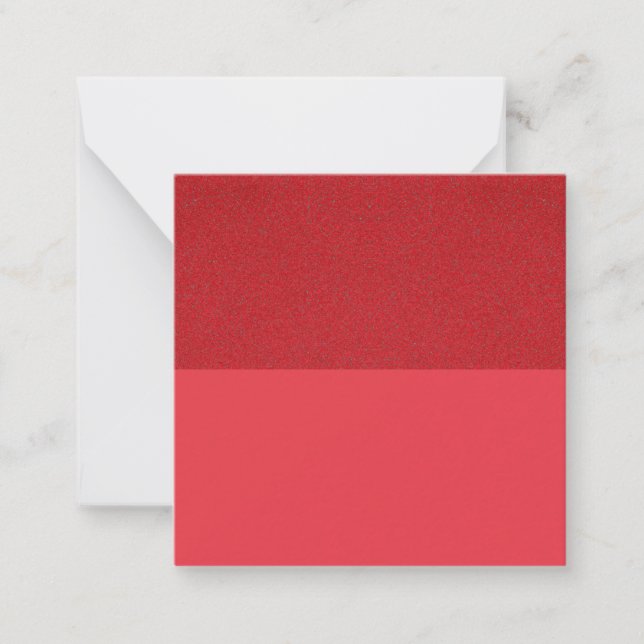 Tomato Red Split-Horizon Flat Note Card (Custom) (Front)