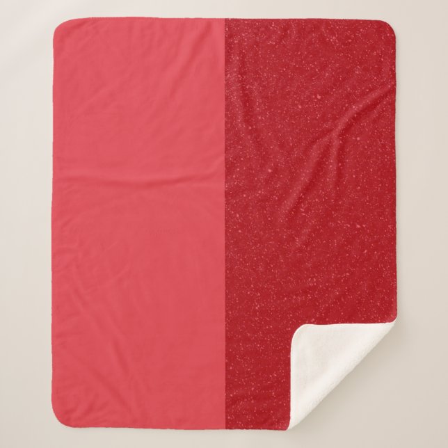 Tomato Red Split Sherpa Blanket – Customisable (Front)