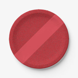Tomato Red Stripe Textured Plate – Customisable