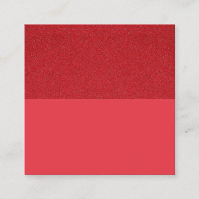 Tomato Red Textured Split Custom Square Card (Front)