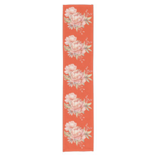 Tomato Red Wildflower Table Runner