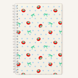 Tomato Ribbon Dot Ivory Notebook