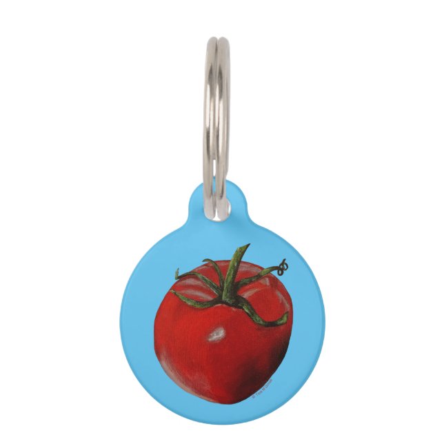 Tomato Round Pet Tag - Optional Personalisation (Front)