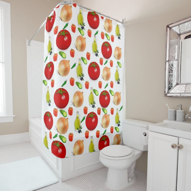 Tomato Salad Shower Curtain (In Situ)