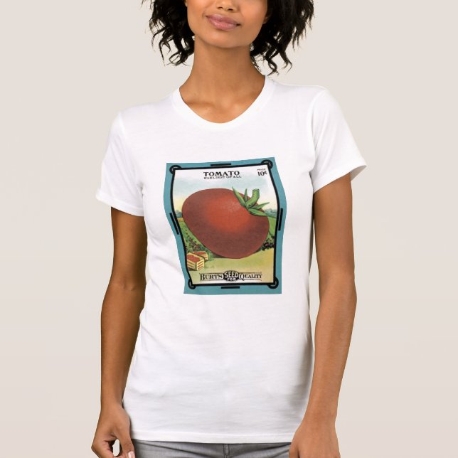 Tomato Seed Packet - Burt's Seeds T-Shirt (Front)