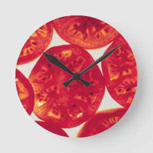 Tomato Slices Round Clock